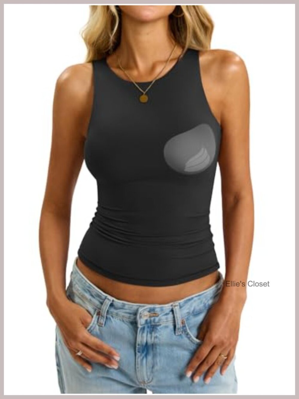 Women's Padded Tank Top Built-In Bra Double Lined Racerback